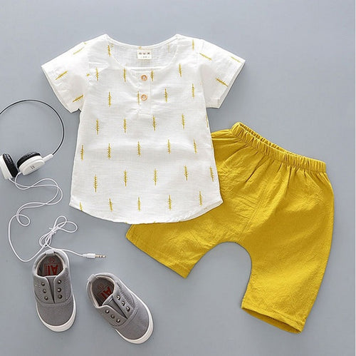 Moonpuff Print Tee & Shorts Boys Outfit