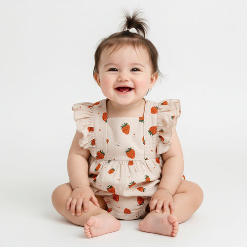Moonpuff Summer Fruit Short-Sleeve Jumpsuit