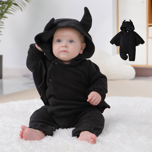Moonpuff Tiny Bat Hooded Baby Jumpsuit