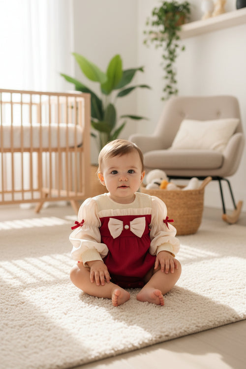 Moonpuff Bow Puff Sleeve Romper
