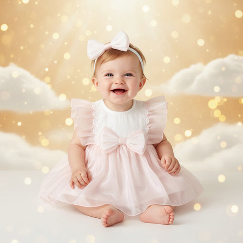 Moonpuff Cherry Blossom Baby Girl Romper