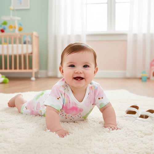 Moonpuff Rainbow Cloud Girls Summer Jumpsuit