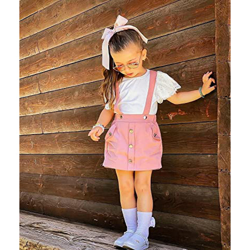 Moonpuff Ruffle Ribbed Baby Girl 3-Piece Set