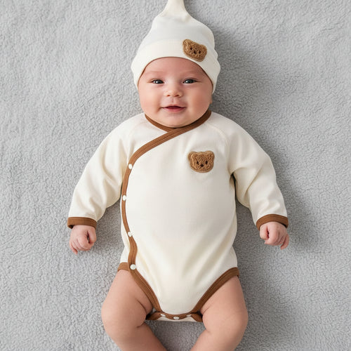 Moonpuff Bear Hat Romper Set