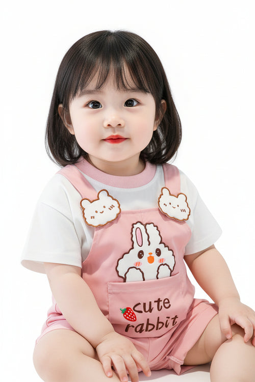 Moonpuff Korean Cartoon Short-Sleeve Baby Overalls